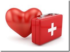 Frst aid kit with heart shape